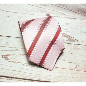 Venetto Collection Pink Peppermint Stripe Men's Necktie - 100% Polyester